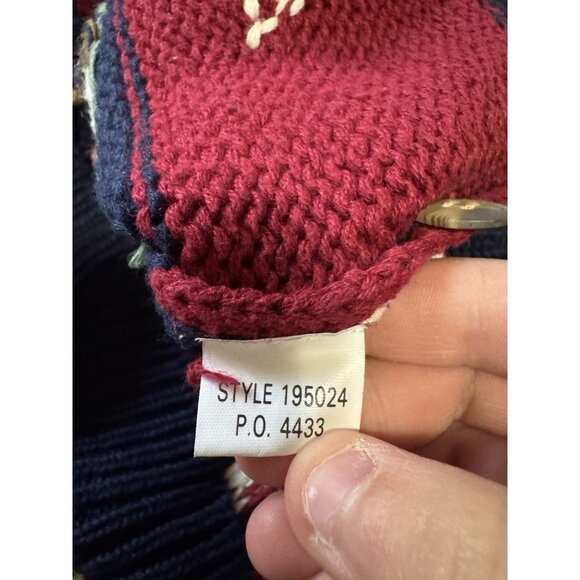 Signature By Northern Isles Cardigan Sweater Size‎ XL Hand Embroidered USA VTG - Picture 11 of 14